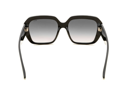 Black sunglasses with gradient lenses on a white background