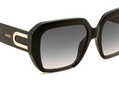 Black sunglasses with gradient lenses on a white background