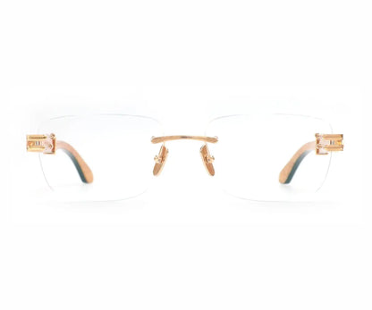 Rose gold hoop earrings on a white background