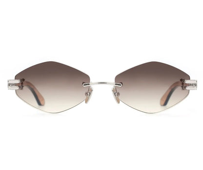 Sunglasses with gradient lenses on a white background