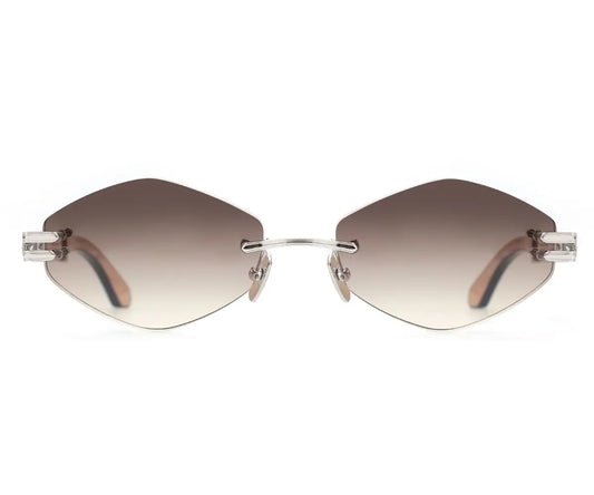 Sunglasses with gradient lenses on a white background