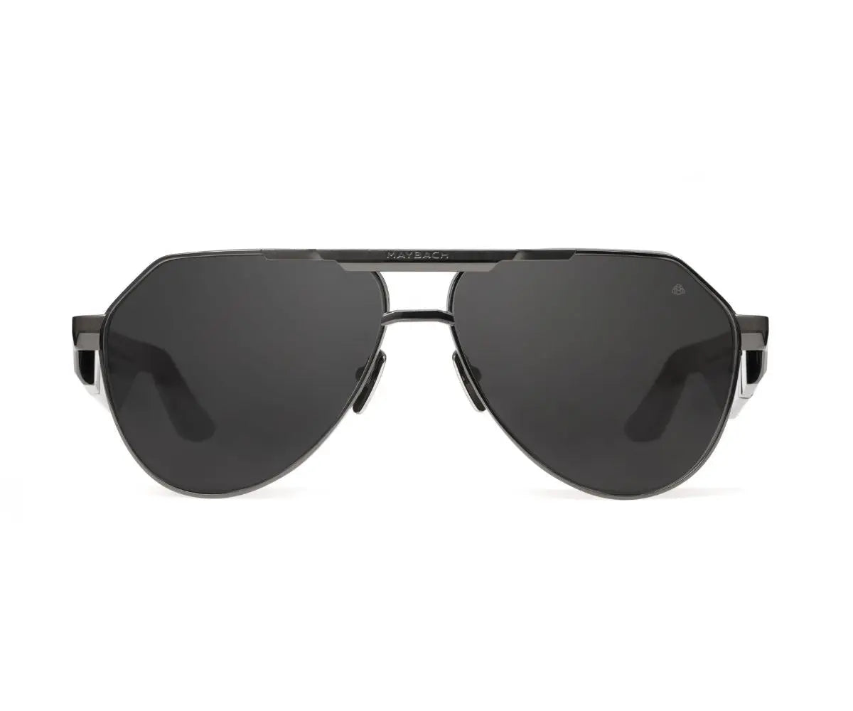 Black aviator sunglasses on a white background