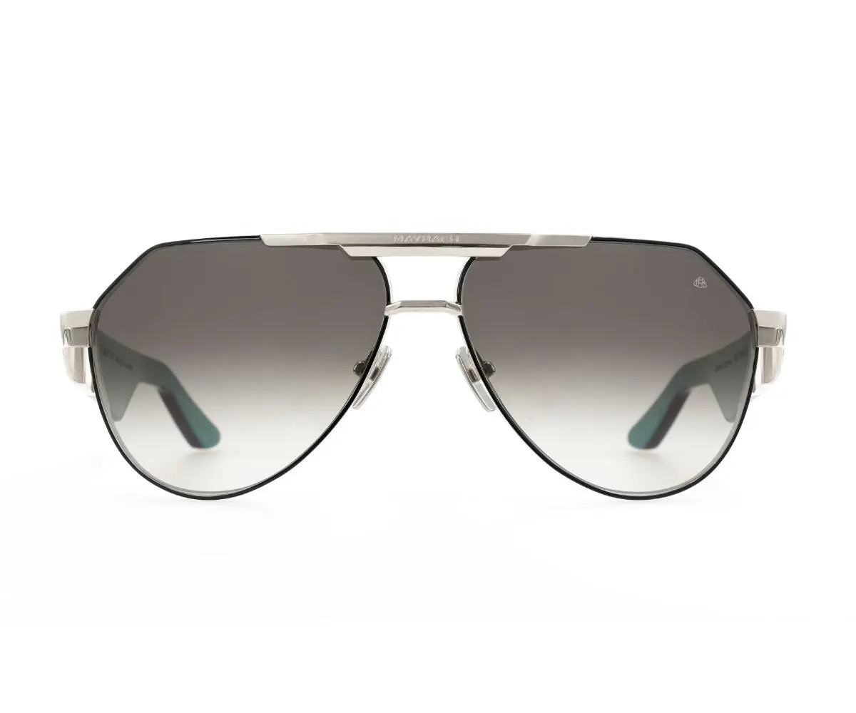 Aviator sunglasses with gradient lenses on a white background
