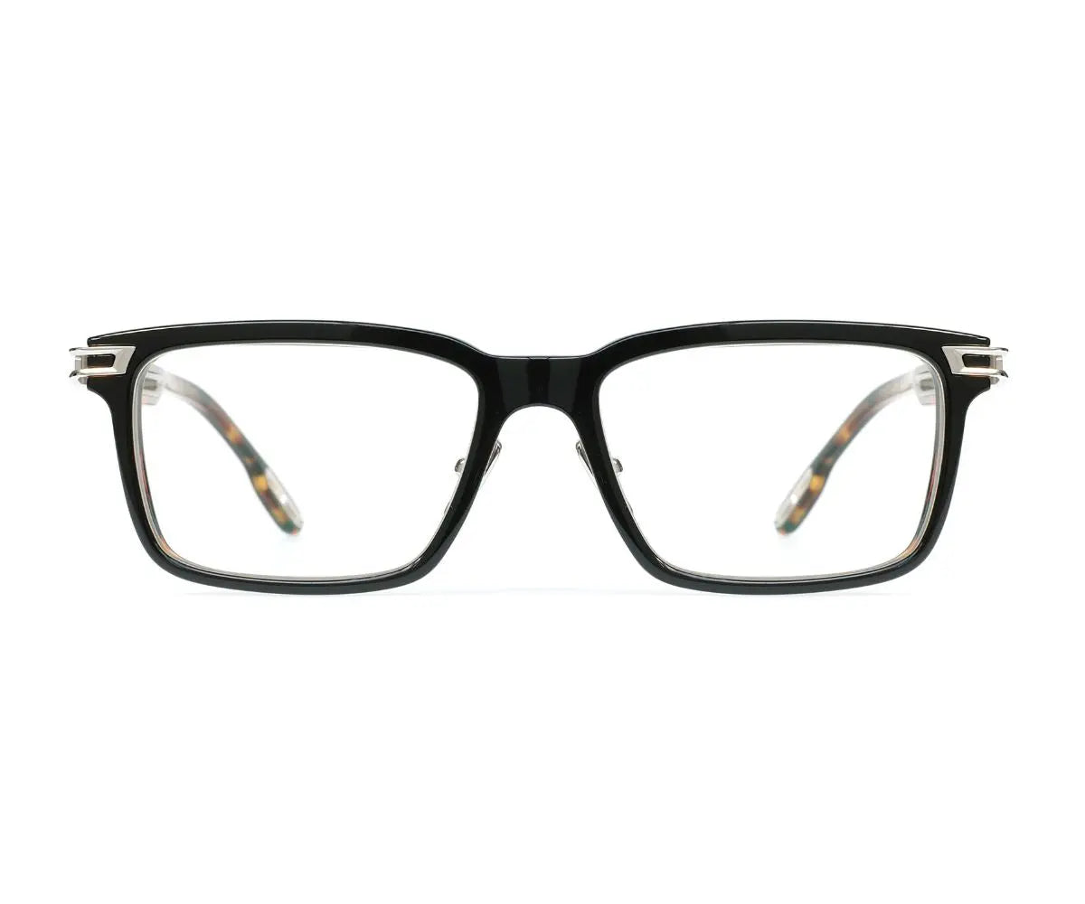 Black eyeglasses on a white background