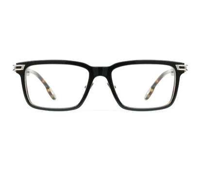 Black eyeglasses on a white background