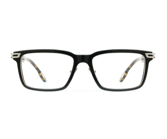Black eyeglasses on a white background