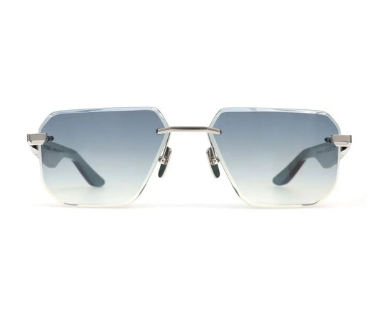 Sunglasses with gradient lenses on a white background