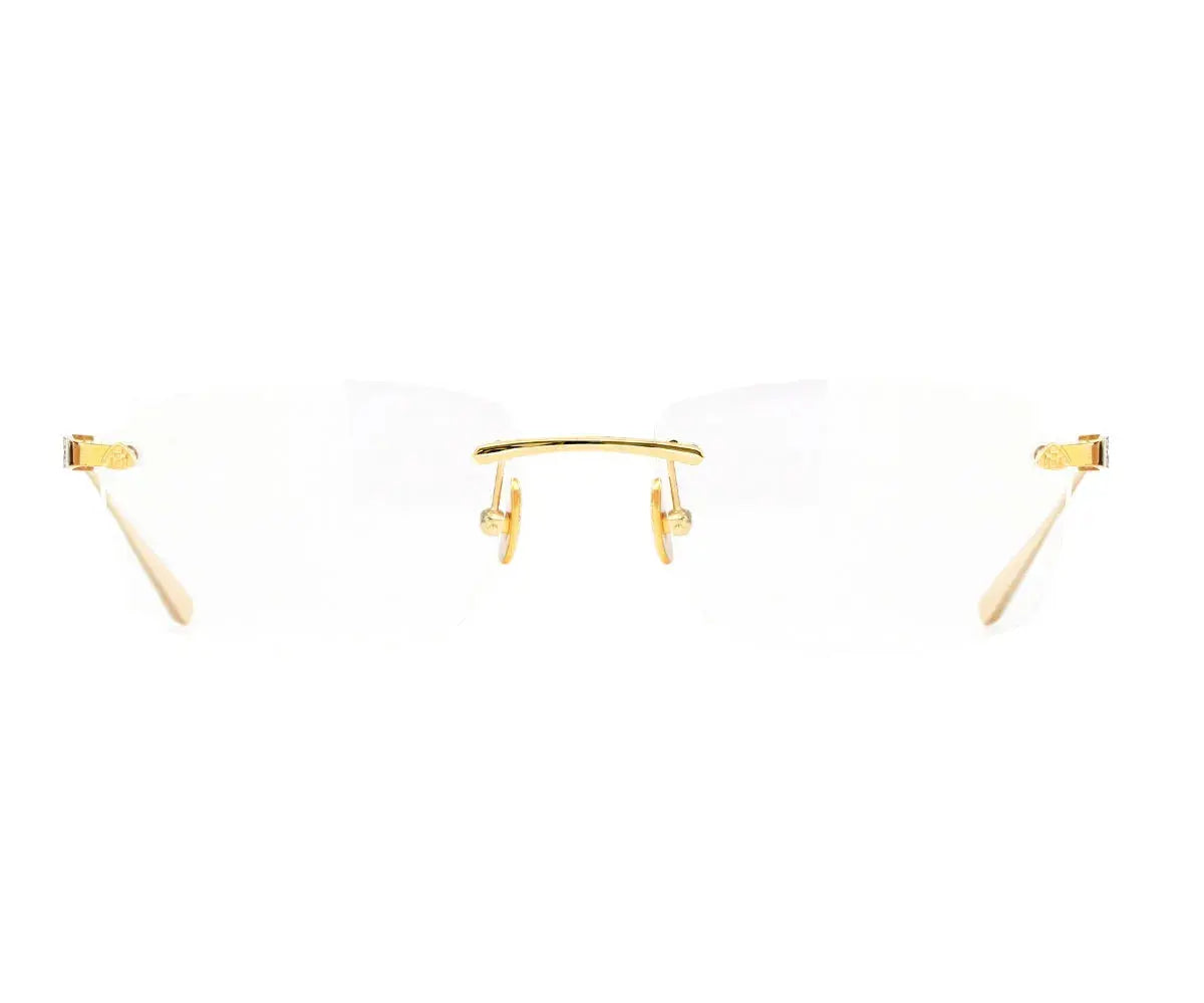 Gold earrings on a white background