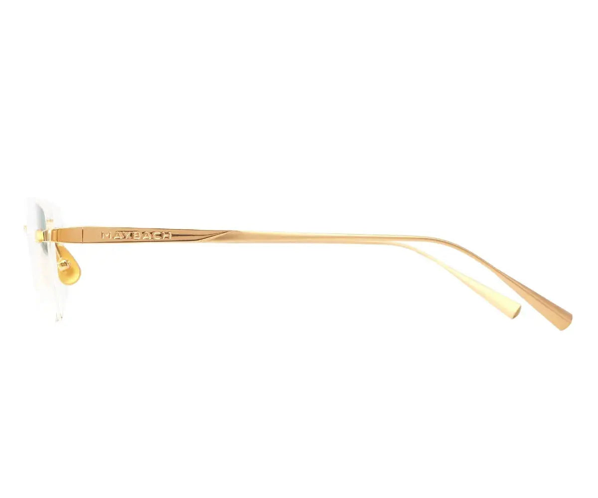 Gold eyeglasses on a white background