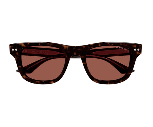 Sunglasses with tortoiseshell frame and brown lenses on a white background