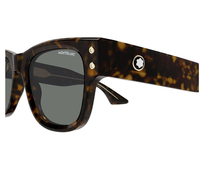 Sunglasses with tortoiseshell frame and dark lenses on a white background