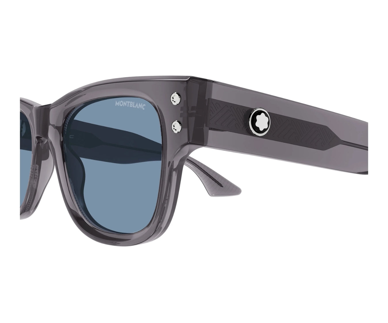 Sunglasses with a brand logo on a white background