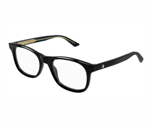 Black eyeglasses on a white background