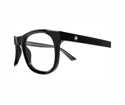 Black eyeglasses on a white background