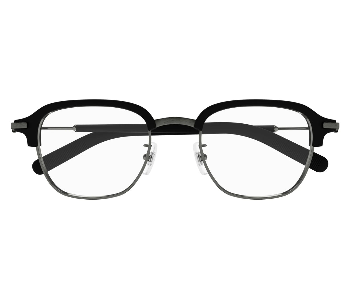 Black eyeglasses on a white background