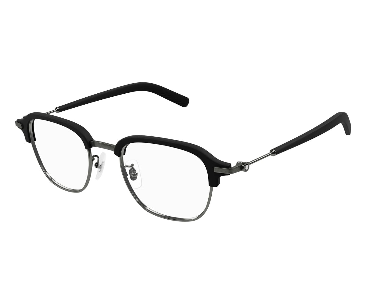 Black eyeglasses on a white background