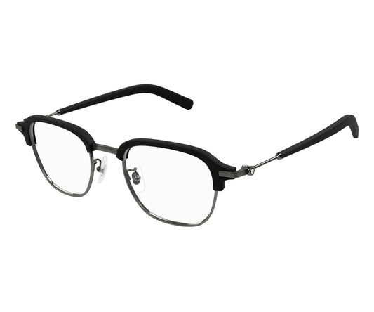 Black eyeglasses on a white background