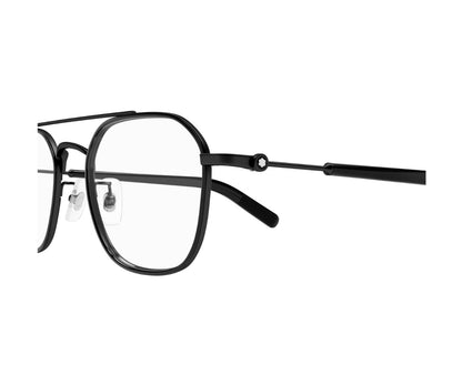 Black eyeglasses on a white background