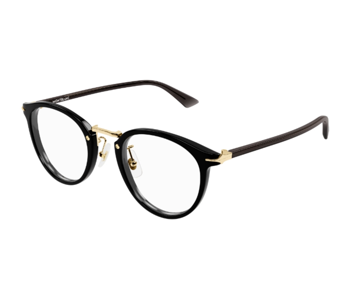 Black eyeglasses on a white background
