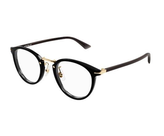 Black eyeglasses on a white background