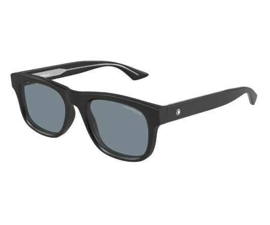 Black sunglasses with dark lenses on a white background