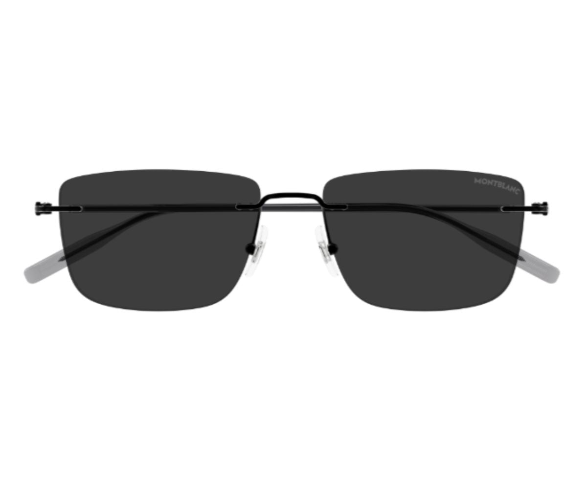 Black sunglasses with a white background