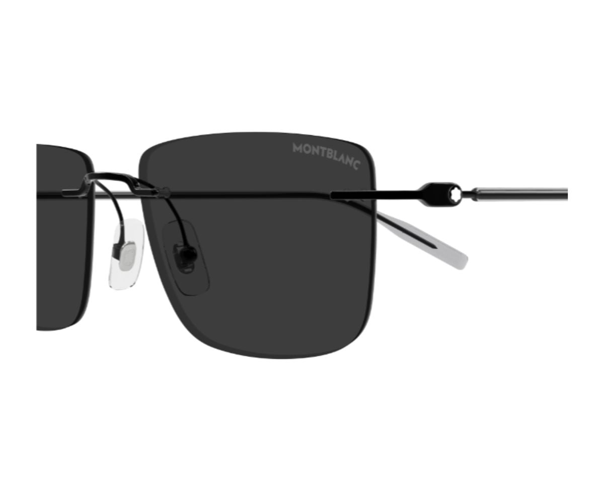 Black sunglasses with 'Montblanc' branding on a white background