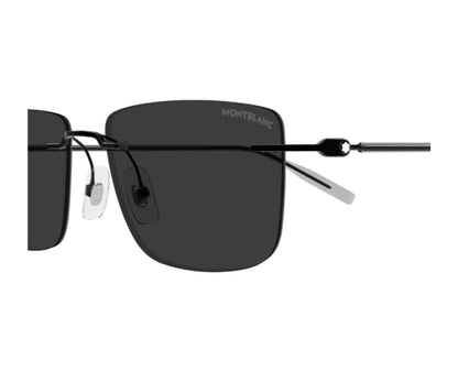 Black sunglasses with 'Montblanc' branding on a white background