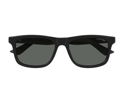 Black sunglasses with dark lenses on a white background