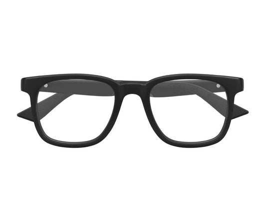 Black cat-eye glasses on a white background