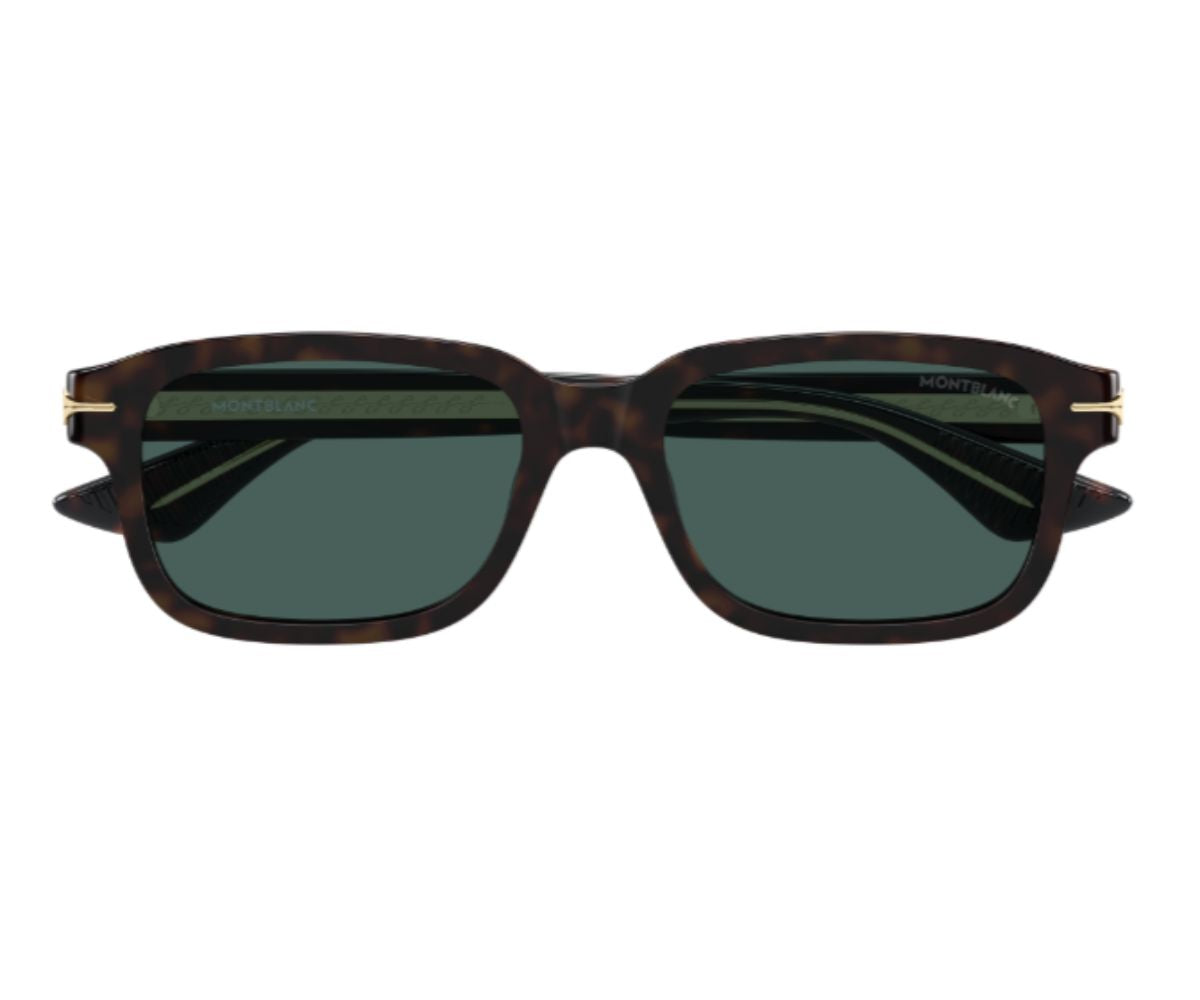 Sunglasses with tortoiseshell frame and dark lenses on a white background