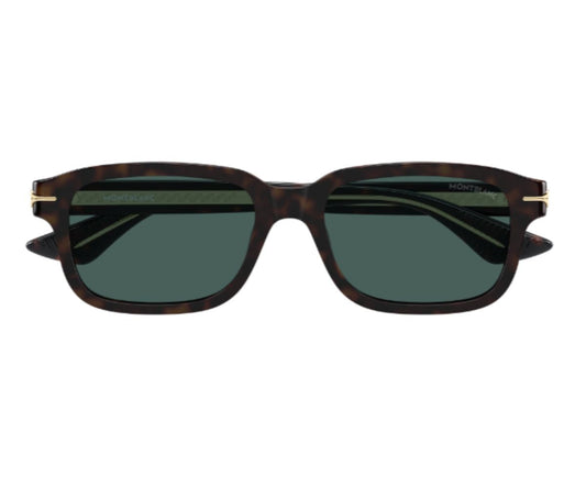 Sunglasses with tortoiseshell frame and dark lenses on a white background