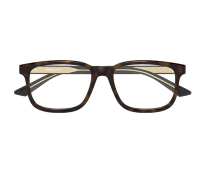 Brown eyeglasses on a white background