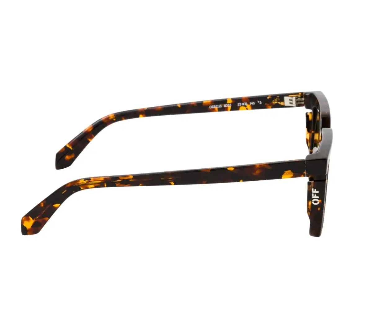 Tortoiseshell glasses with 'OFF' logo on a white background