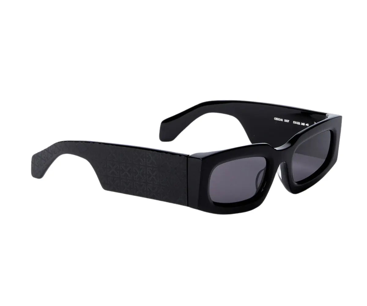 Black sunglasses with a white background