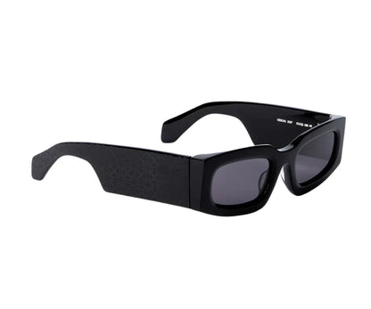 Black sunglasses with a white background