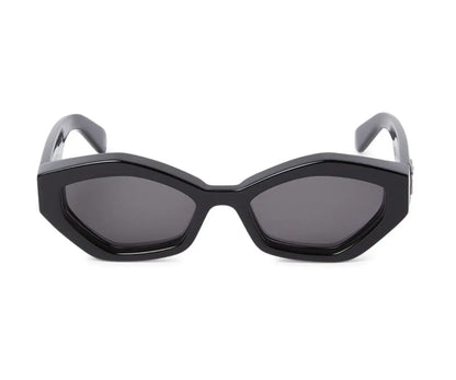 Black cat-eye sunglasses on a white background