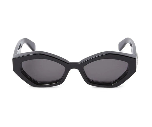 Black cat-eye sunglasses on a white background