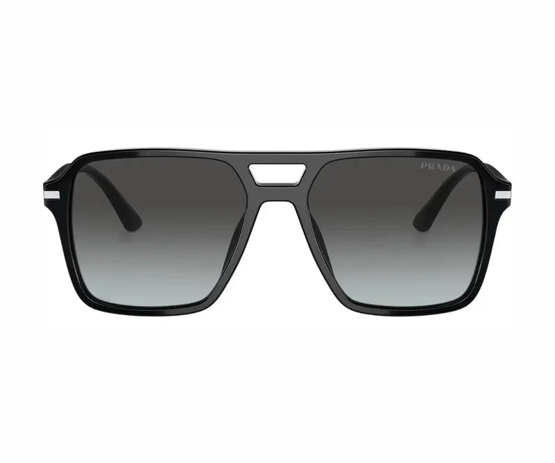 Black sunglasses with gradient lenses on a white background
