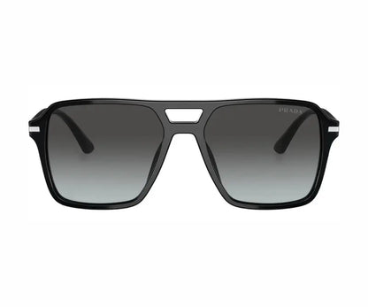 Black sunglasses with gradient lenses on a white background