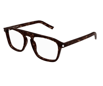 Brown eyeglasses on a white background