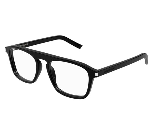 Green eyeglasses on a white background