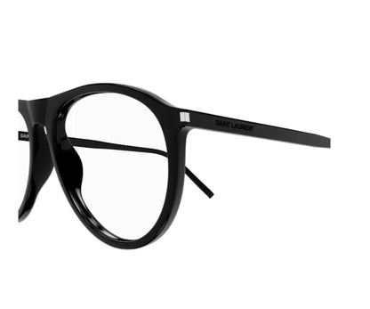 Black eyeglasses on a white background