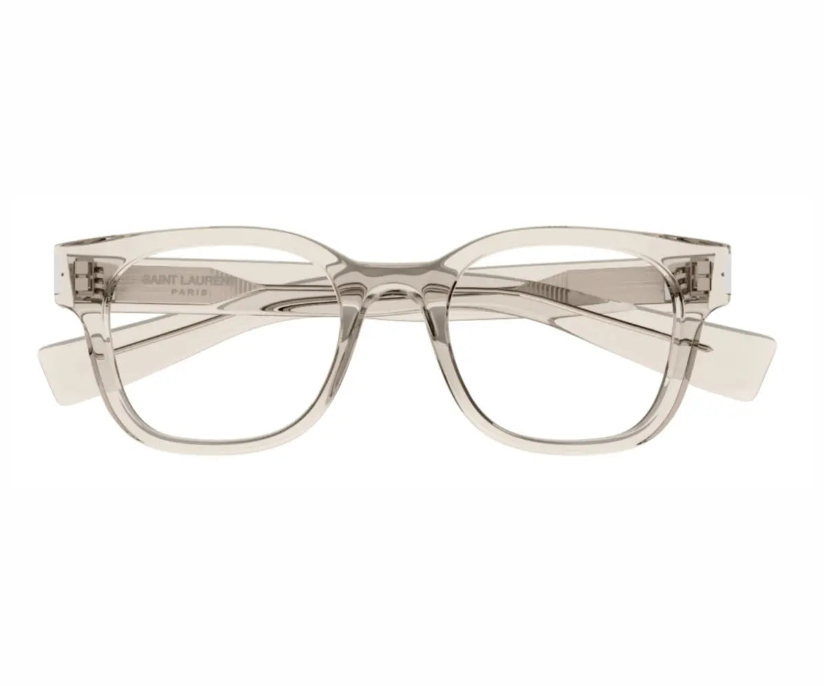 Clear eyeglasses on a white background