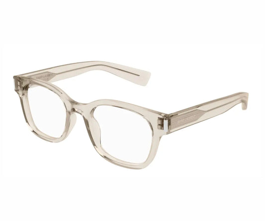 Clear eyeglasses on a white background