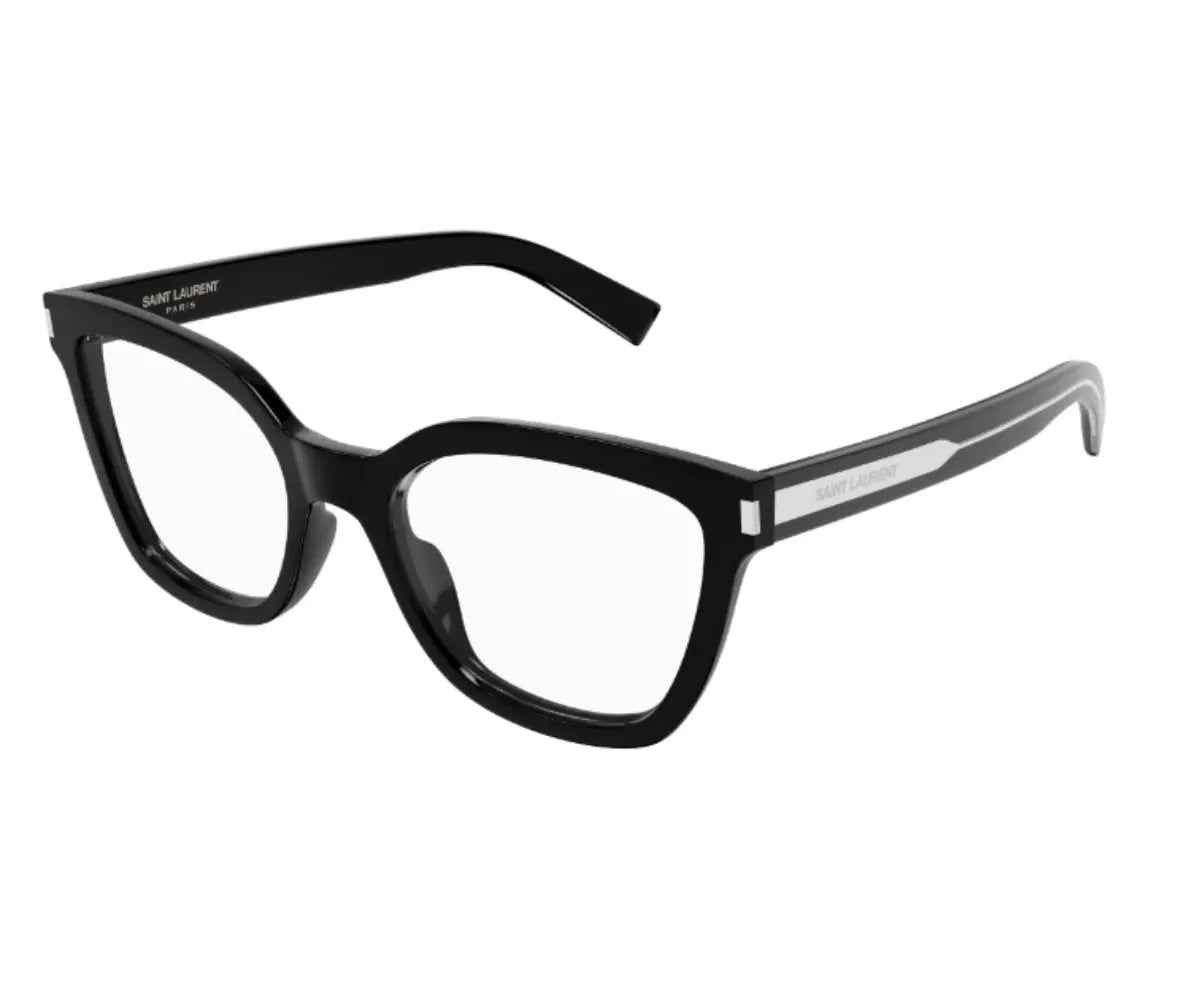 Black eyeglasses on a white background