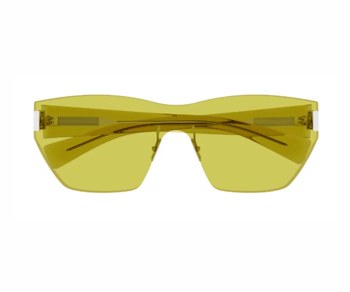 Yellow sunglasses on a white background