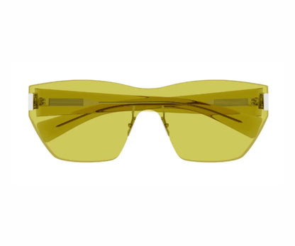 Yellow sunglasses on a white background