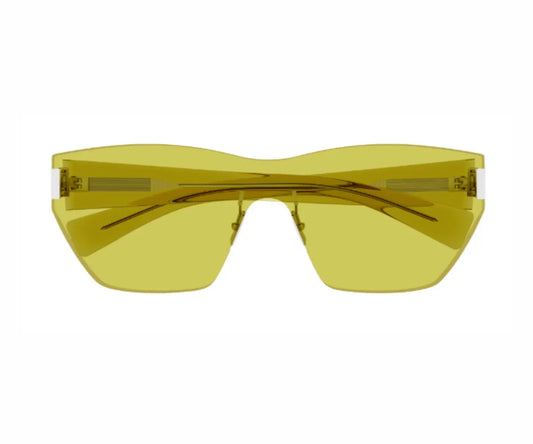 Yellow sunglasses on a white background