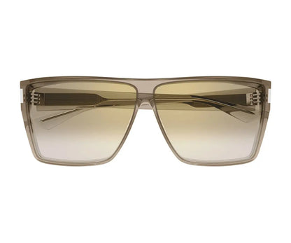 Brown sunglasses with a gradient lens on a white background